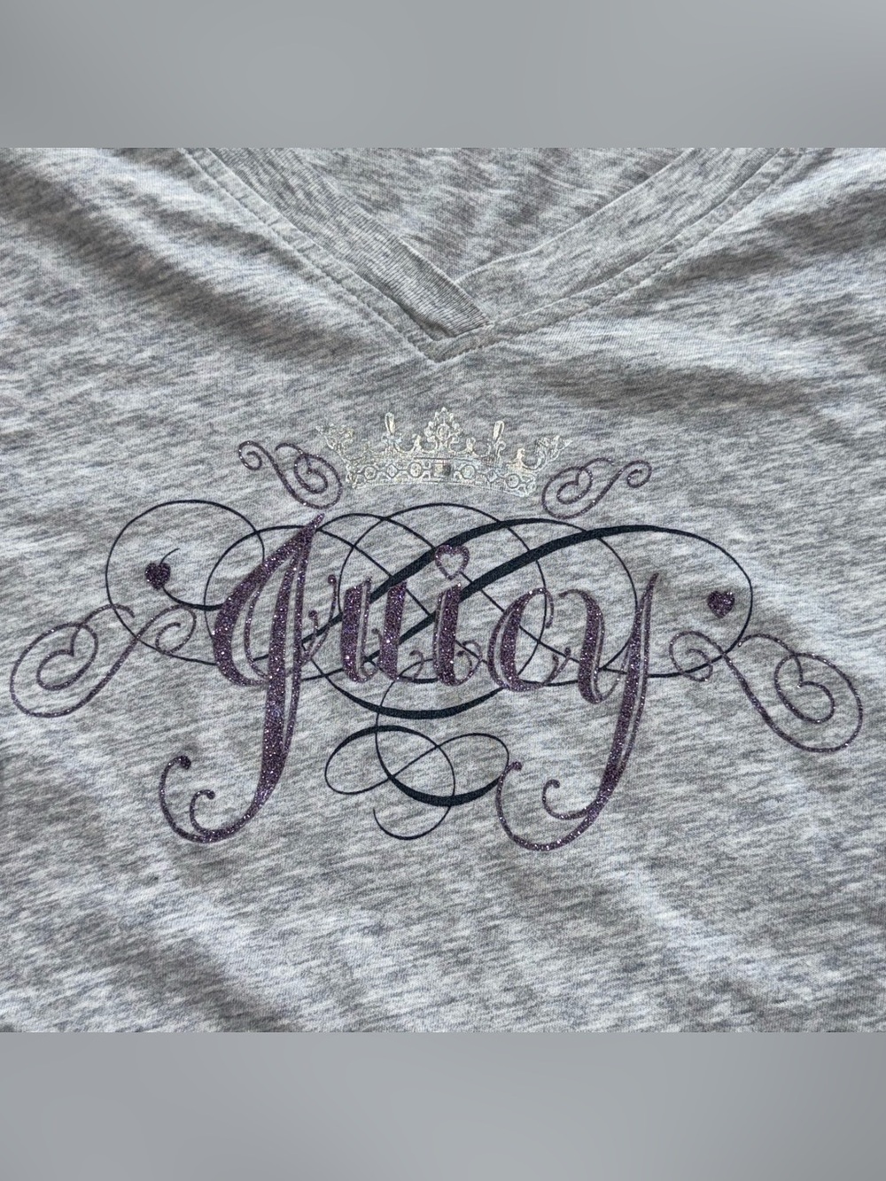 Sparkly gray & purple Juicy Couture tee - Picture 5 of 7